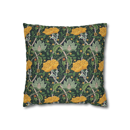 Decorative pillow with floral pattern on a white background