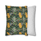 Two pillows, one with a floral pattern and one with a striped pattern, on a white background.