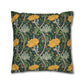 Decorative pillow with floral pattern on a white background
