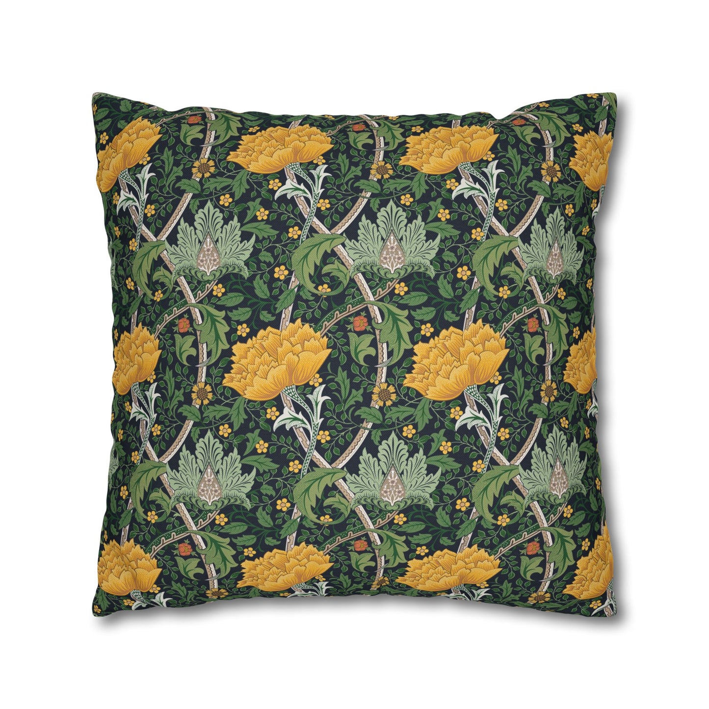 Decorative pillow with floral pattern on a white background