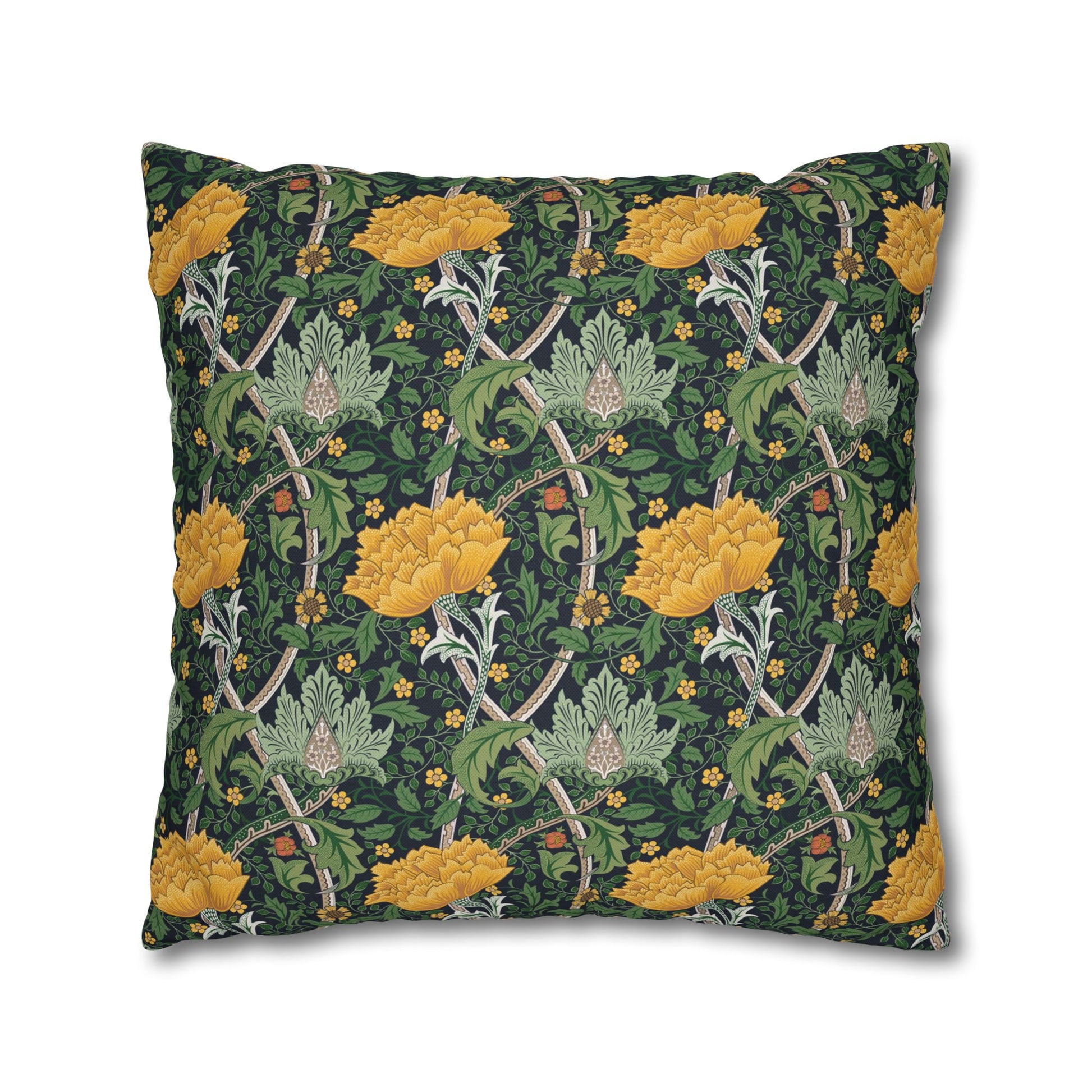 Decorative pillow with floral pattern on a white background
