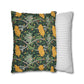 Two pillows, one with a floral pattern and one with a striped pattern, on a white background.