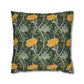 Decorative pillow with floral pattern on a white background