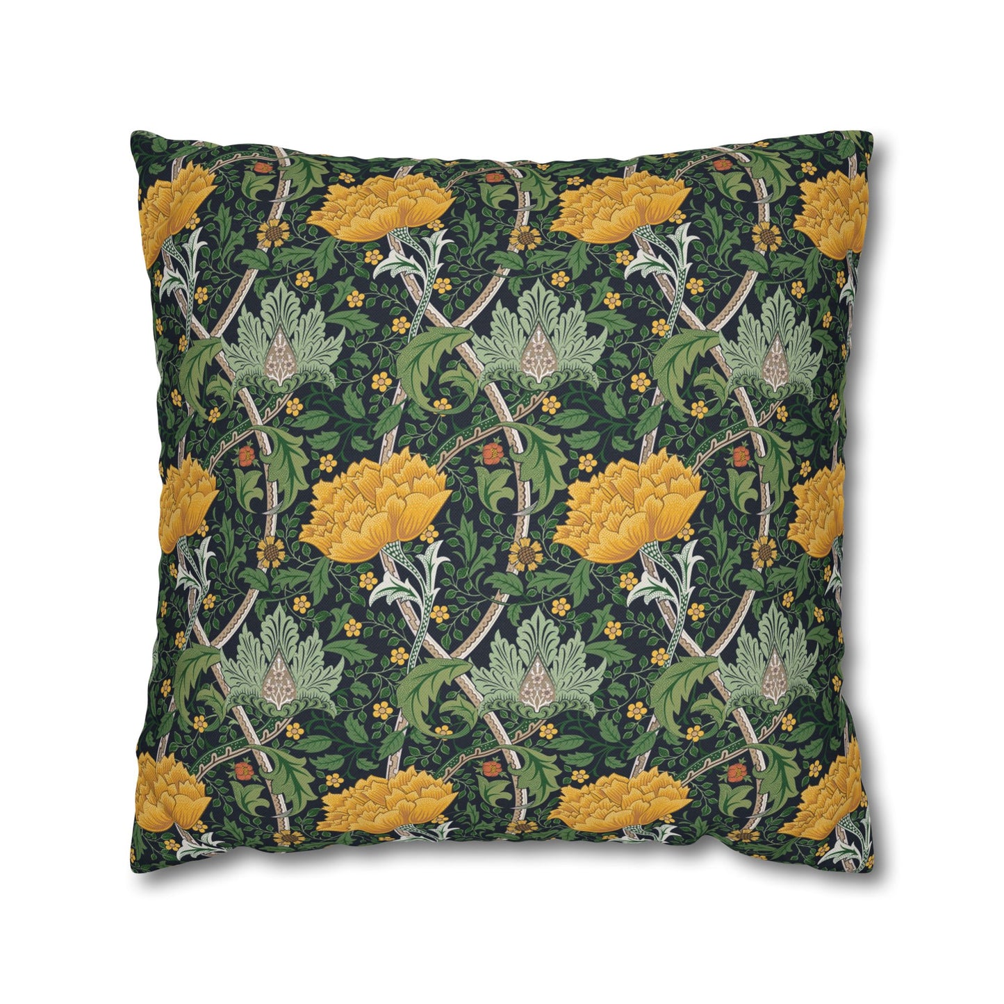 Decorative pillow with floral pattern on a white background
