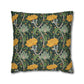 Decorative pillow with floral pattern on a white background