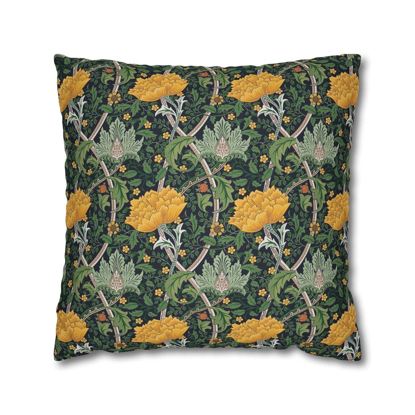 Decorative pillow with floral pattern on a white background