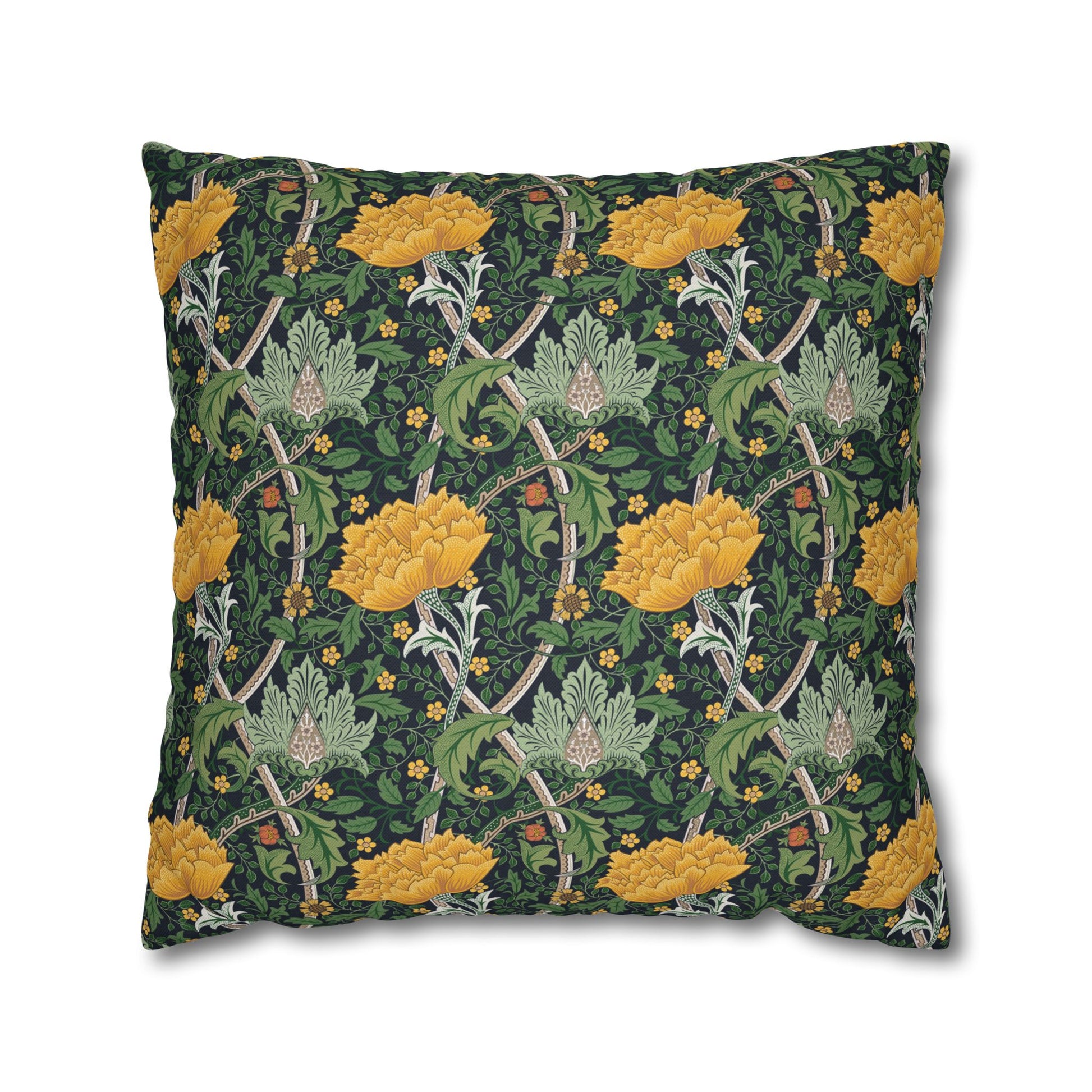 Decorative pillow with floral pattern on a white background