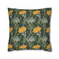 Decorative pillow with floral pattern on a white background