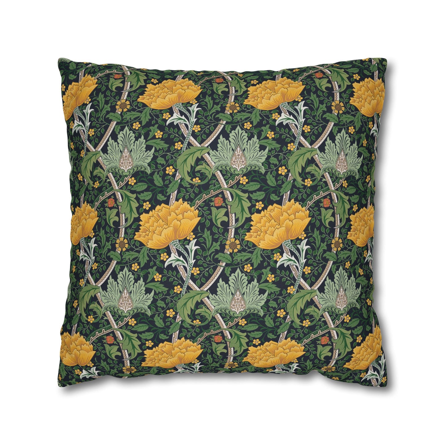 Decorative pillow with floral pattern on a white background