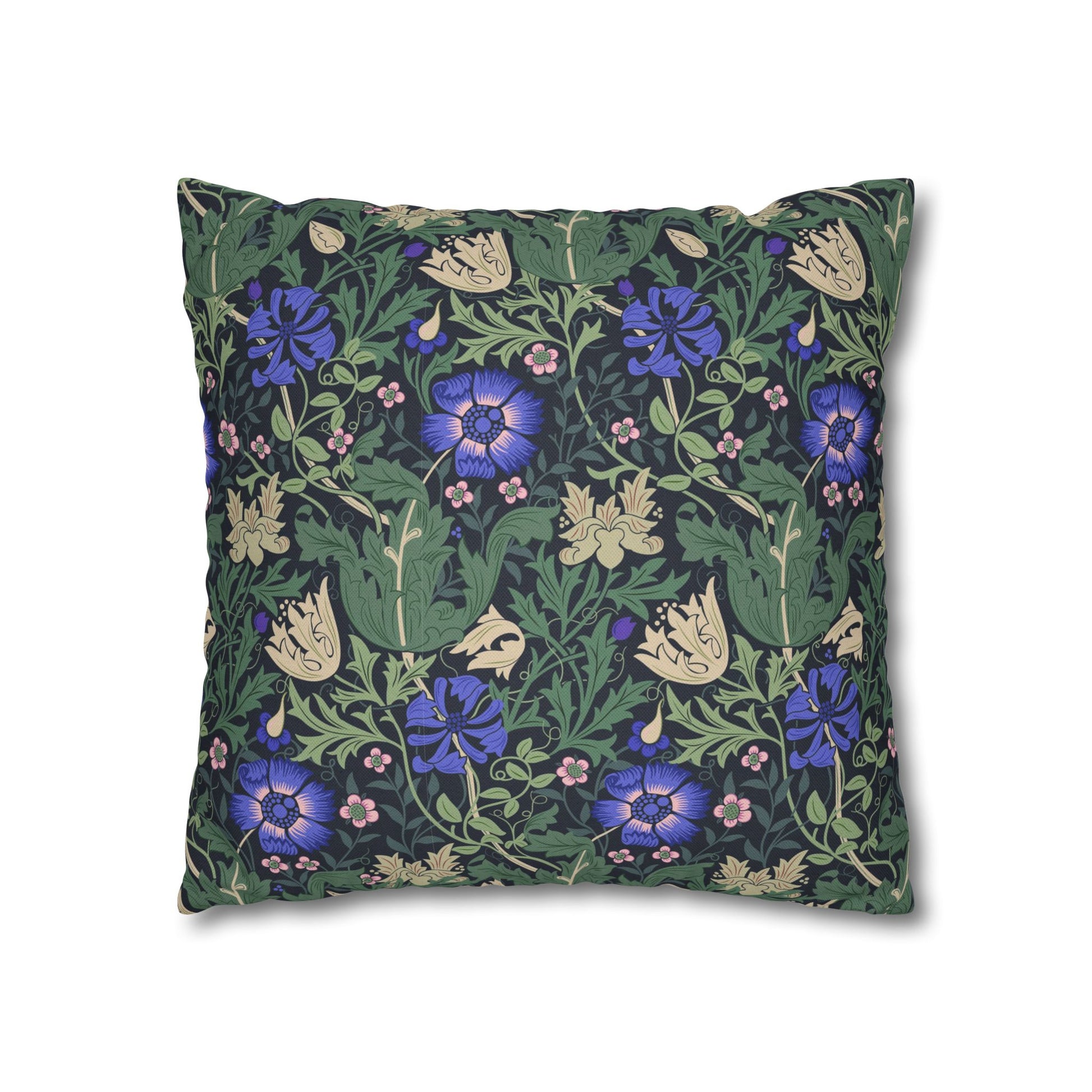 Decorative pillow with floral pattern on a white background