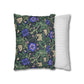 Two pillows, one with floral pattern and one with stripes, on a white background