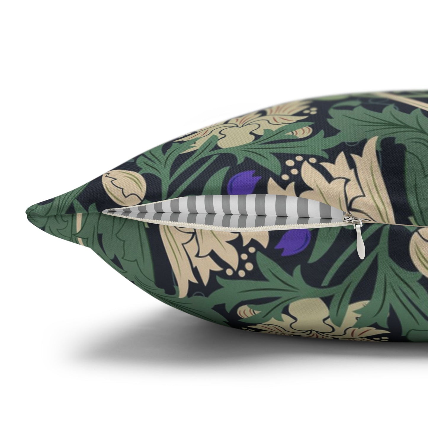 Decorative pillow with floral pattern on a white background