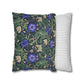 Two pillows, one with floral pattern and the other with striped pattern, on a white background.