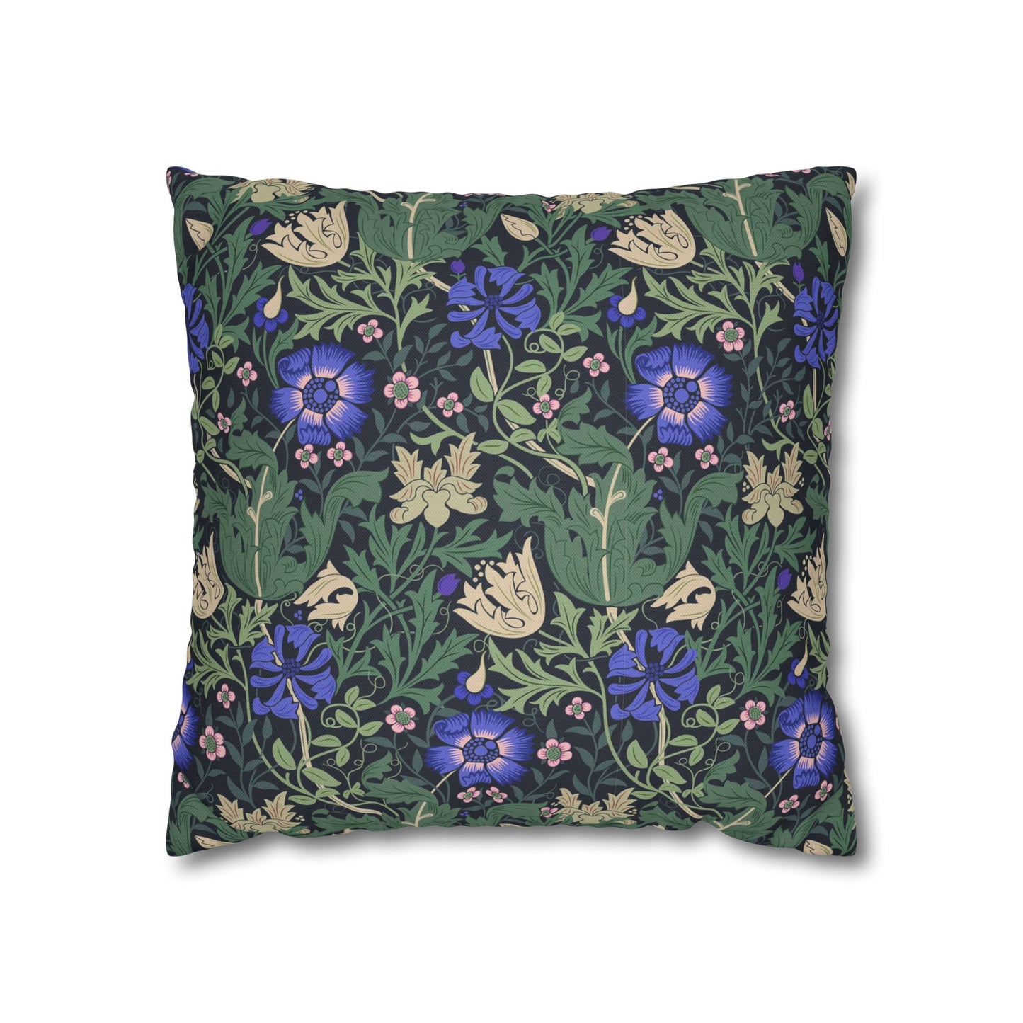 Decorative pillow with floral pattern on a white background