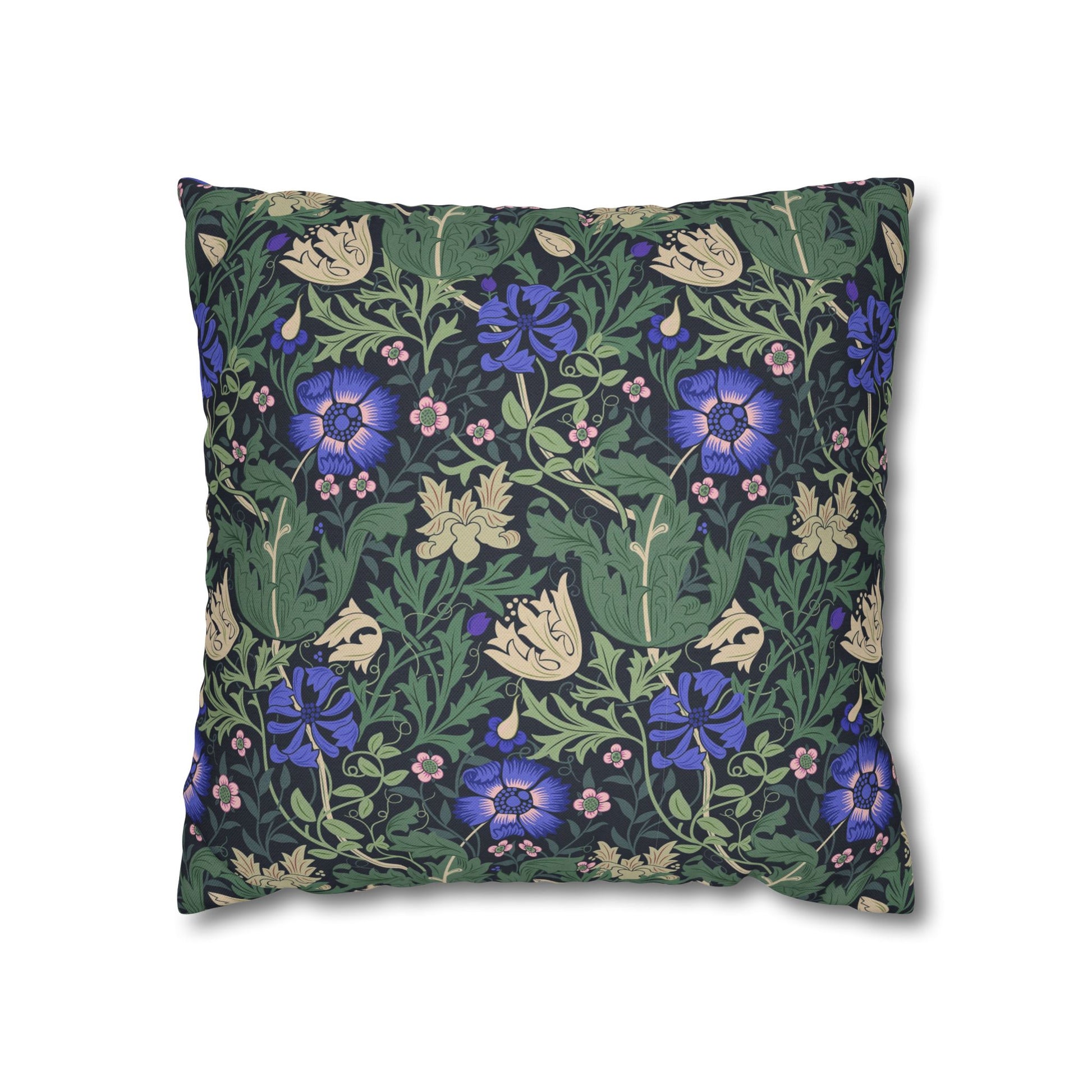 Decorative pillow with floral pattern on a white background