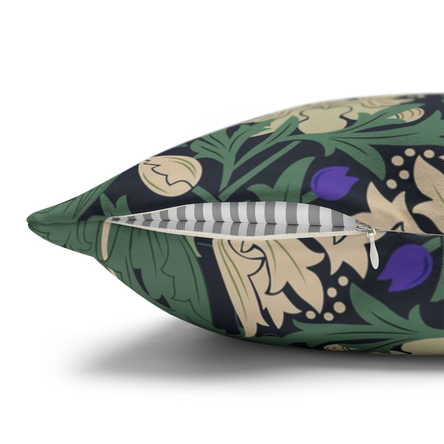 Decorative pillow with floral pattern on a white background