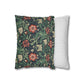 Floral-patterned pillow and a striped pillow on a white background