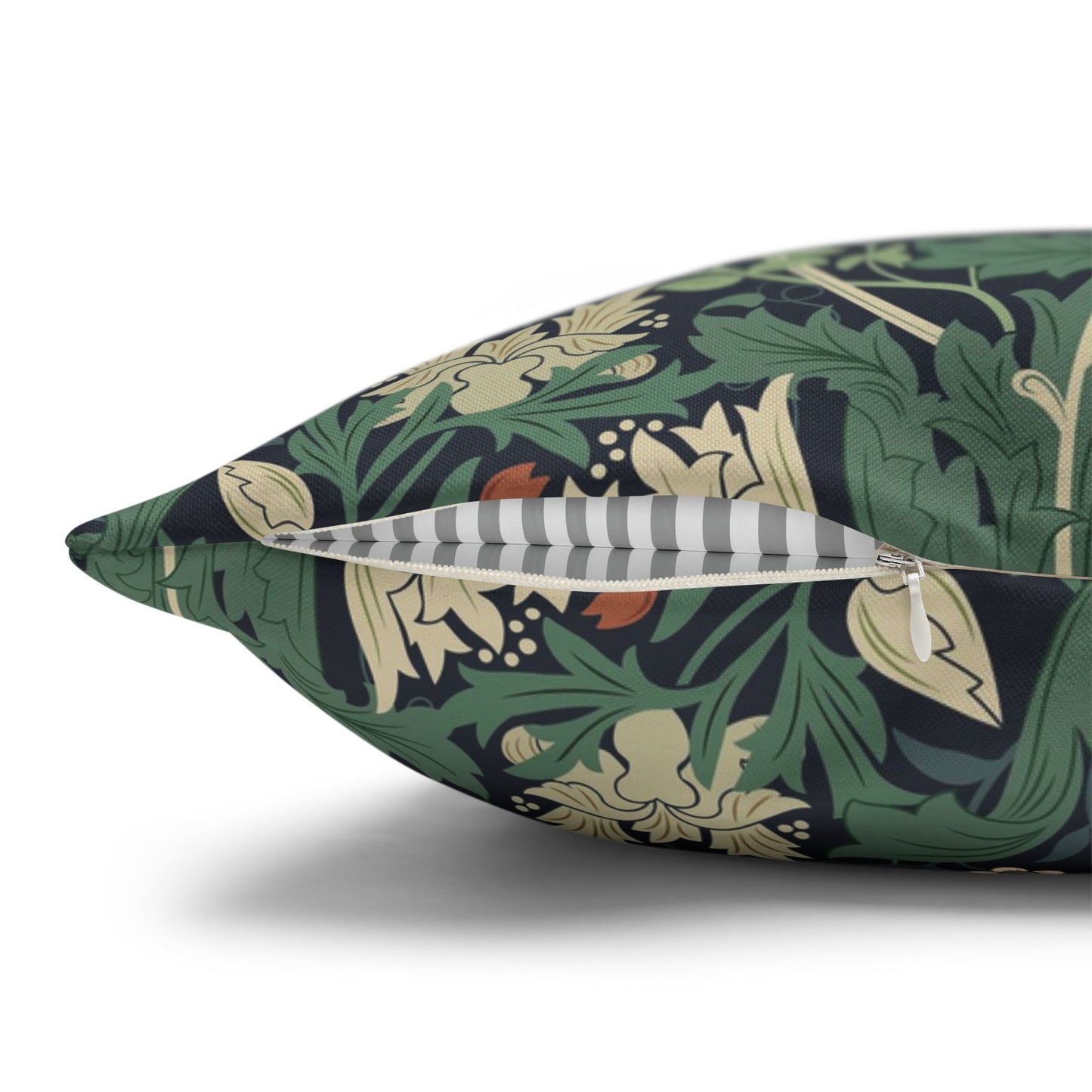 Decorative pillow with a floral pattern on a white background