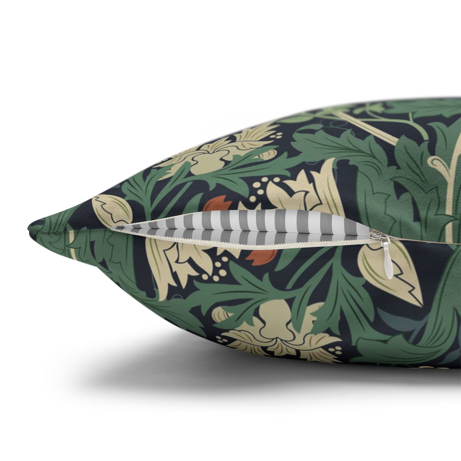 Decorative pillow with a floral pattern on a white background