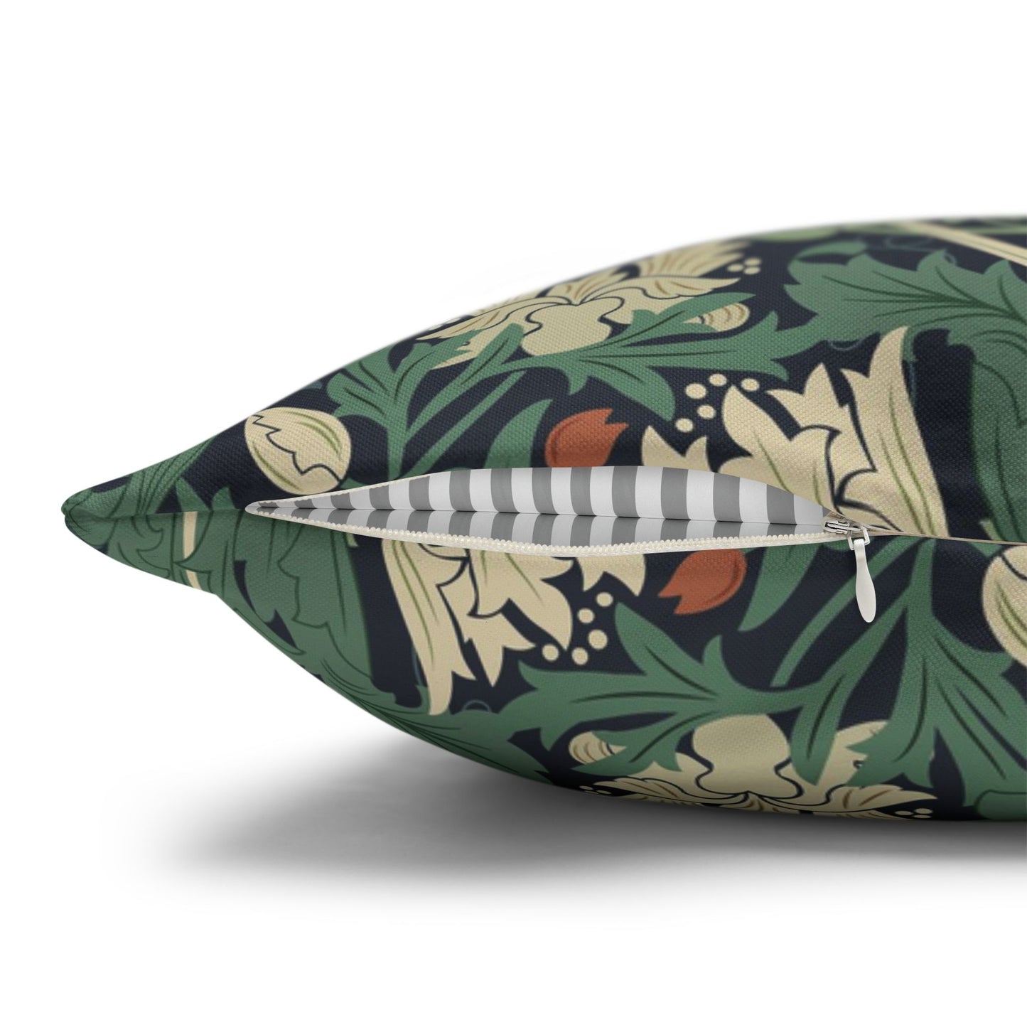 Decorative pillow with floral pattern on a white background