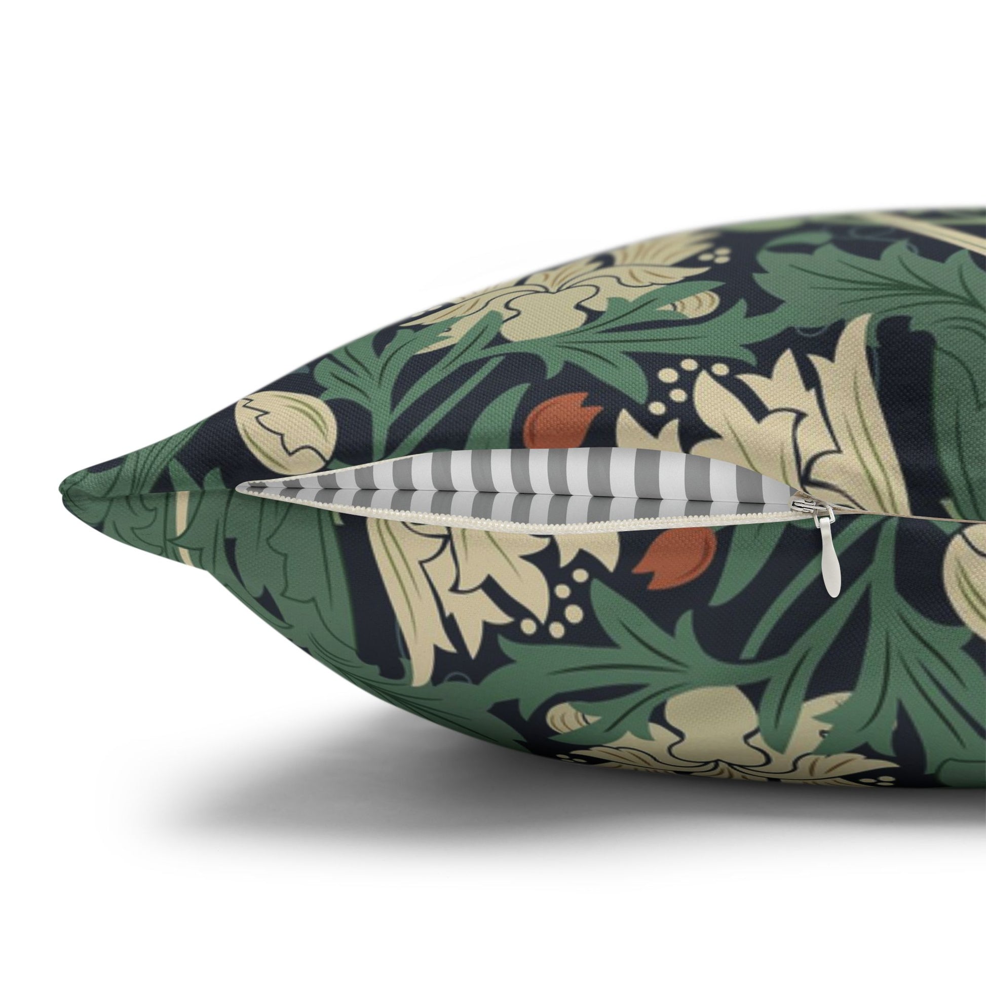 Decorative pillow with floral pattern on a white background