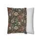 Floral-patterned pillow and a striped pillow on a white background