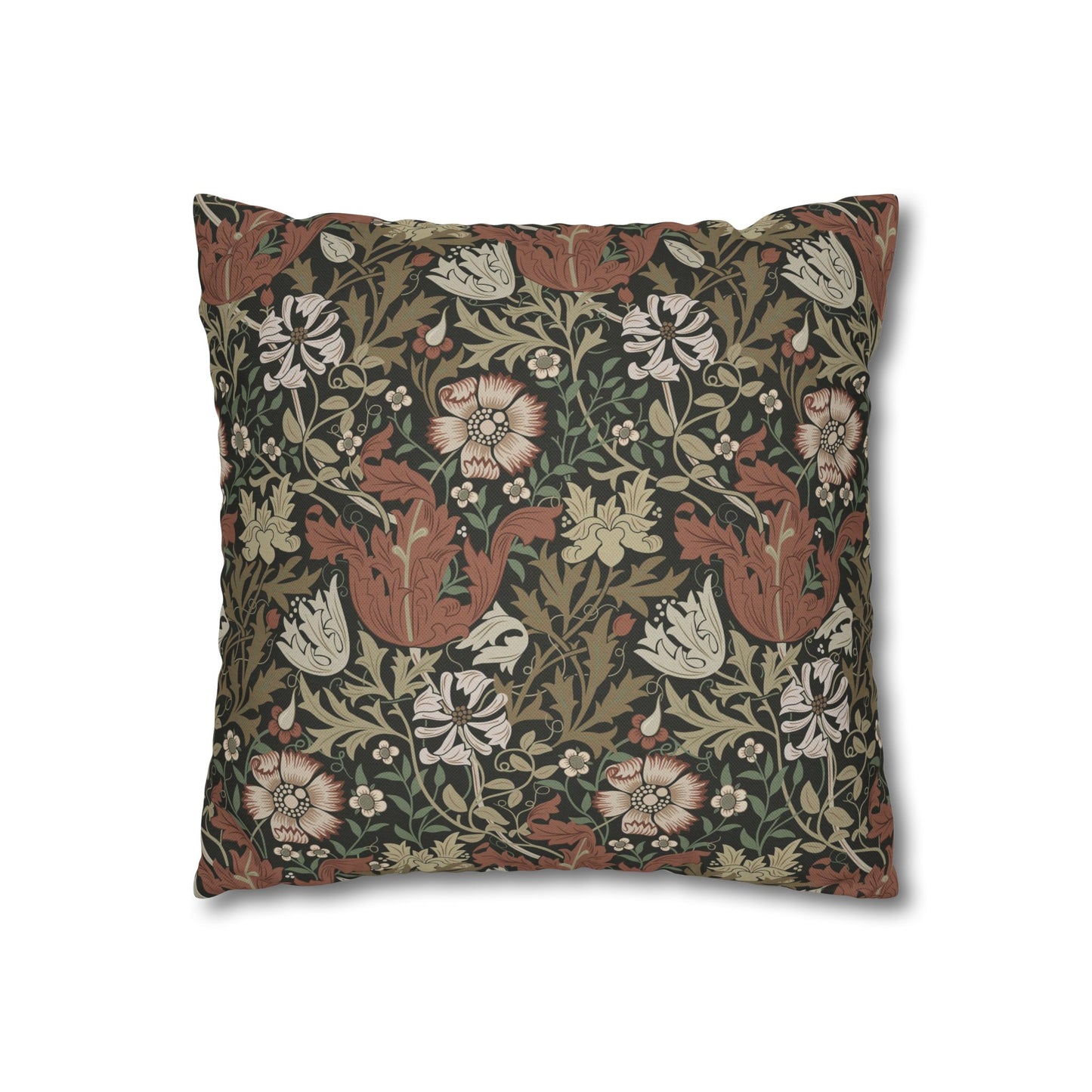 Floral patterned pillow on a white background