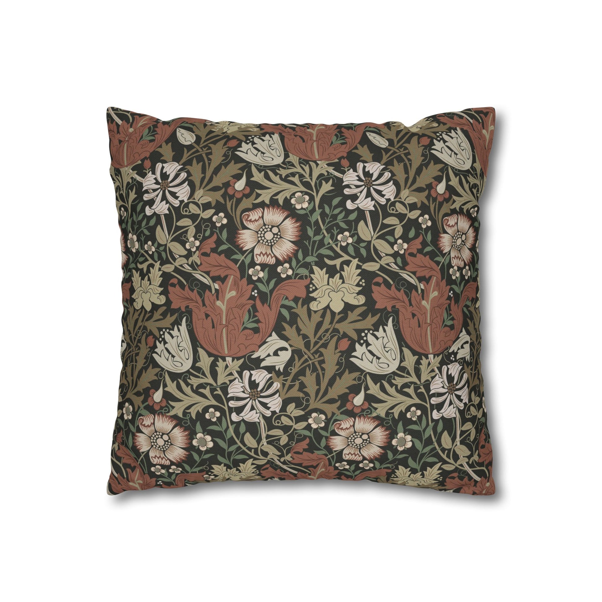 Floral patterned pillow on a white background