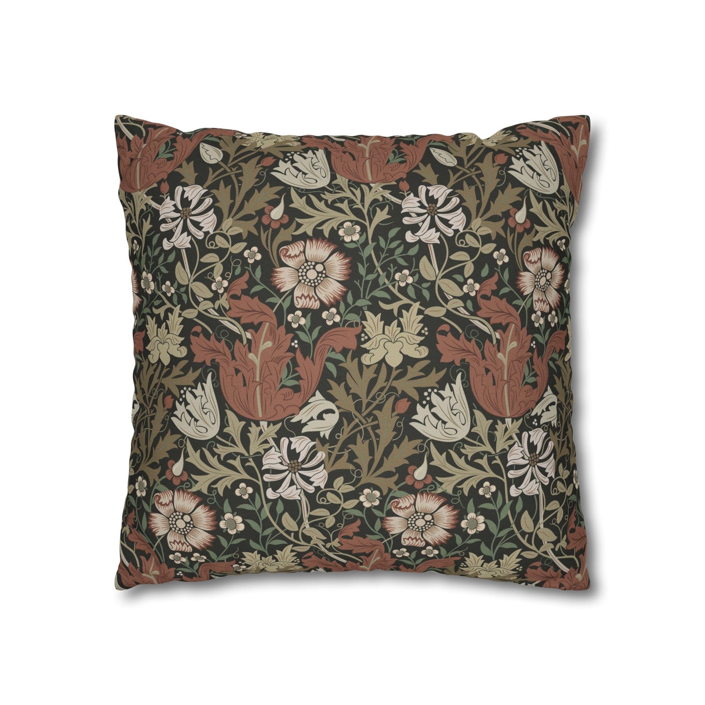 Decorative pillow with floral pattern on a white background