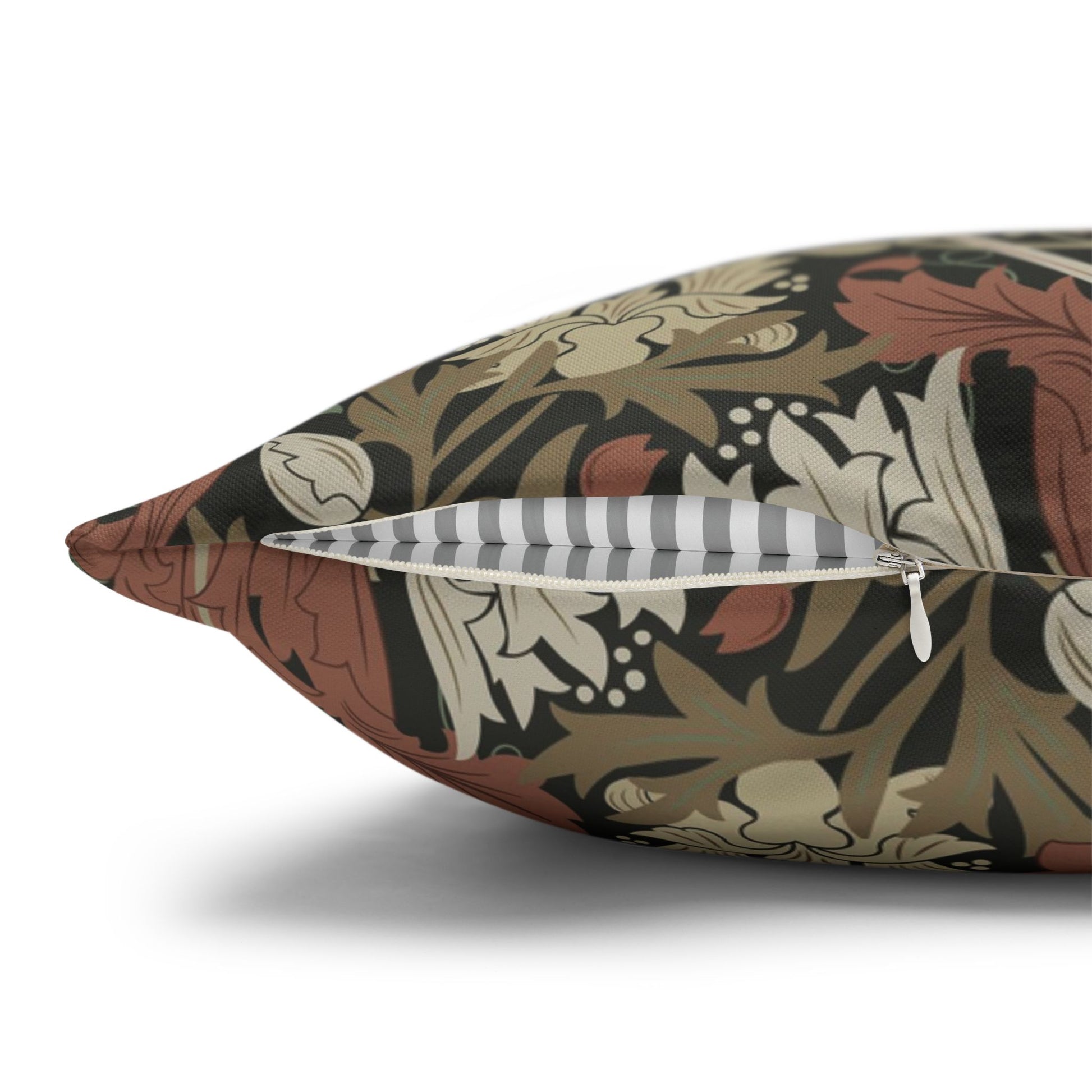 Decorative pillow with a floral pattern on a white background