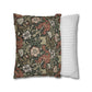 Two pillows, one with floral pattern and the other with stripes, on a white background.