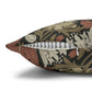 Decorative pillow with floral pattern and zipper on a white background