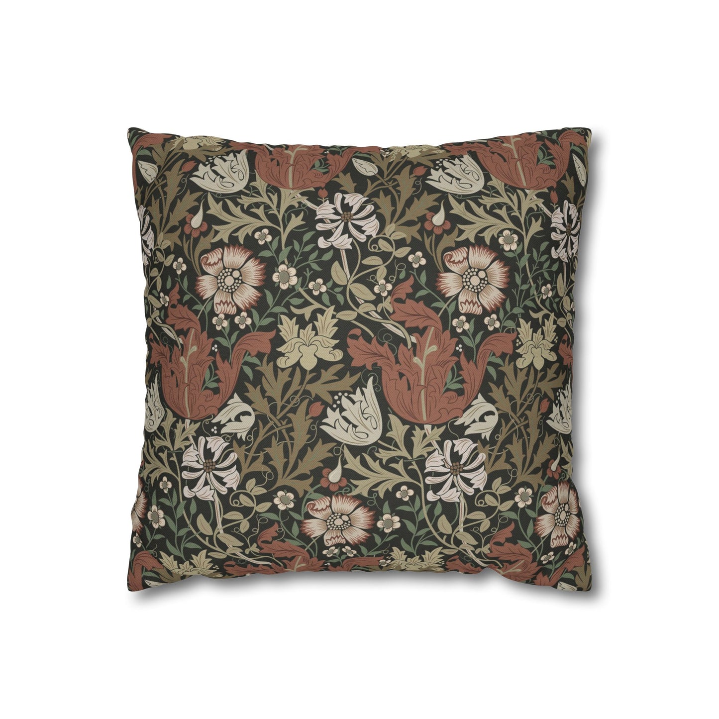 Decorative pillow with floral pattern on a white background