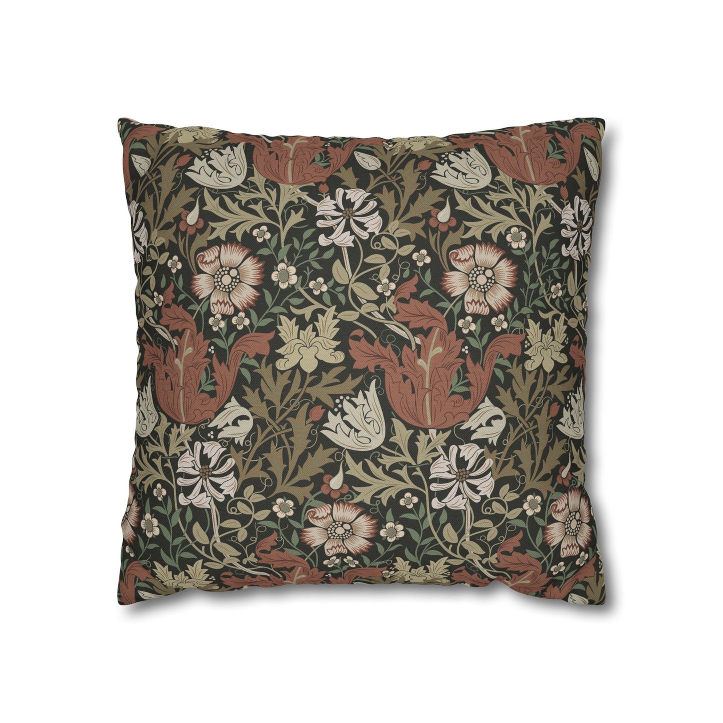 Floral patterned cushion on a white background