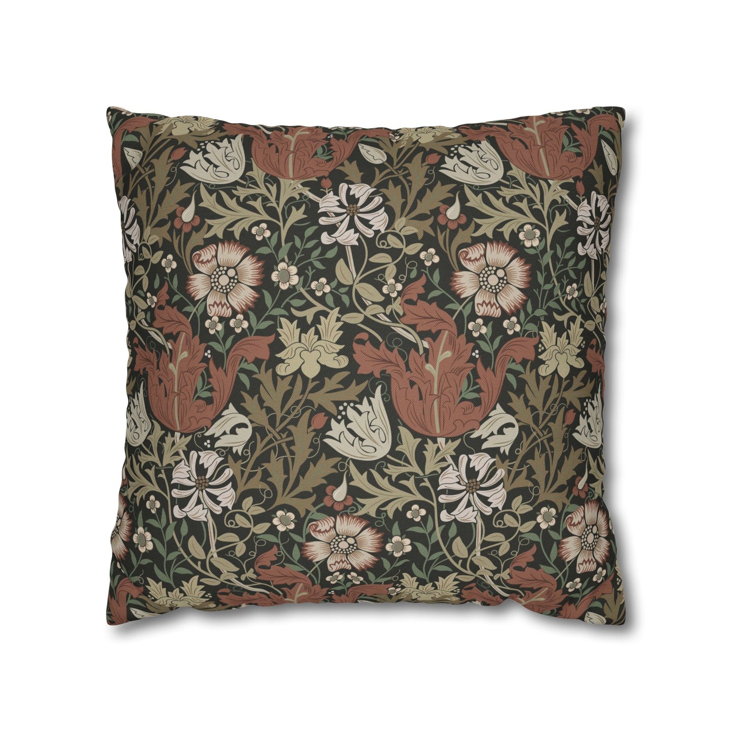 Decorative pillow with floral pattern on a white background