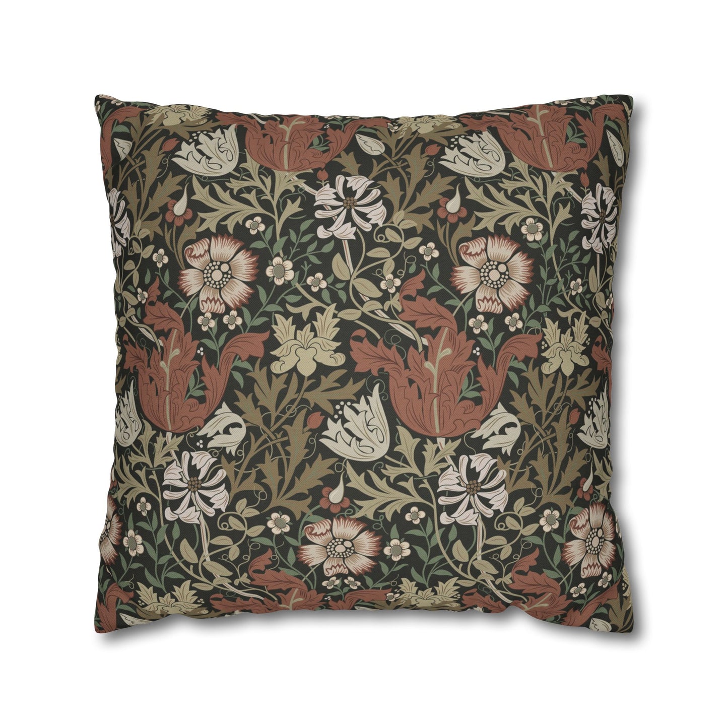 Decorative pillow with floral pattern on a white background