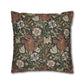 Floral patterned pillow with a white background