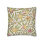 Decorative pillow with floral and fruit pattern on a white background