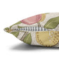 Decorative pillow with a floral pattern on a white background