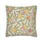 Decorative pillow with floral and fruit pattern on a beige background