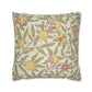 Decorative pillow with floral and fruit pattern on a beige background