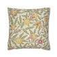 Decorative pillow with floral and fruit pattern on a beige background