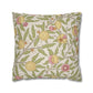 Decorative pillow with floral and fruit pattern on a beige background