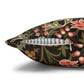 Decorative pillow with floral pattern and zipper on a white background