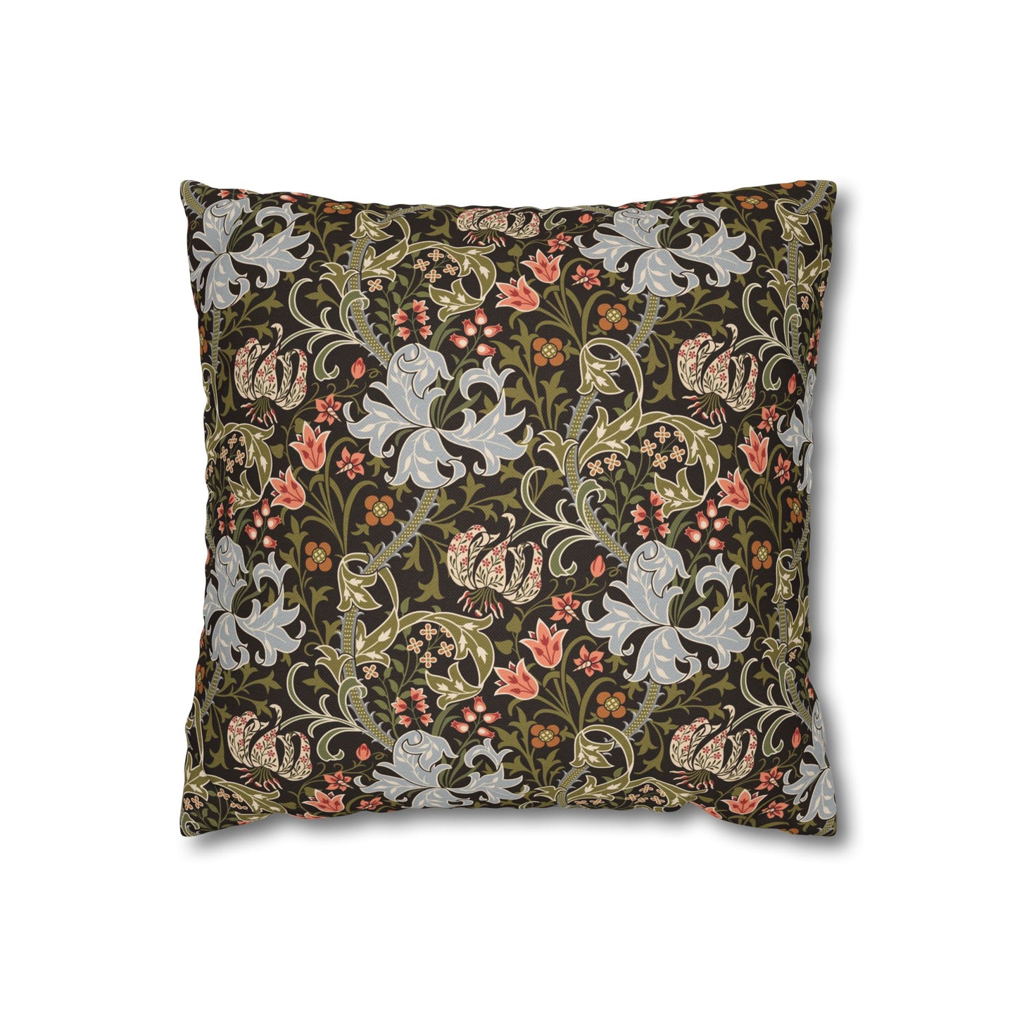 Decorative pillow with floral pattern on a white background