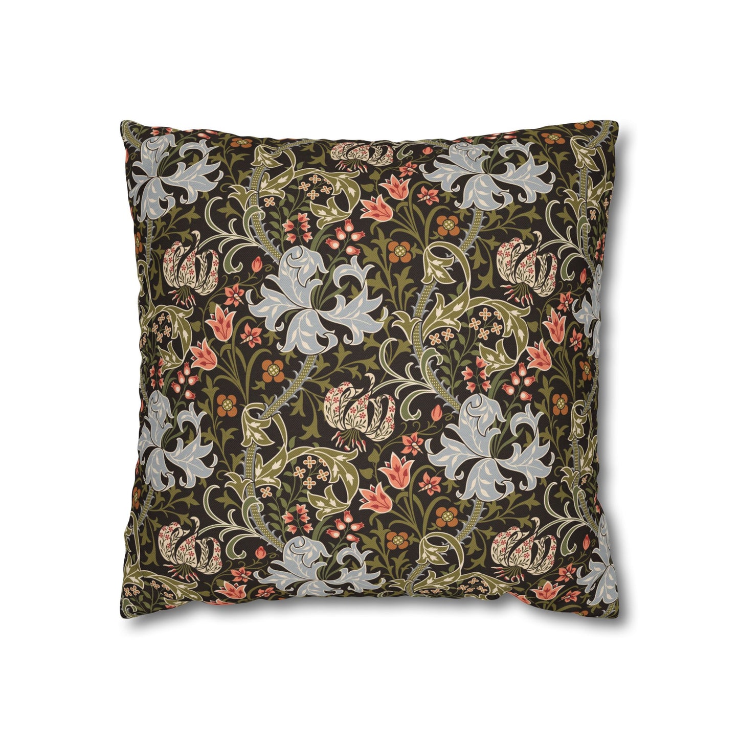 Decorative pillow with floral pattern on a white background