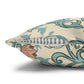 Decorative pillow with a floral pattern on a beige background