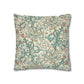 Decorative pillow with intricate floral pattern on a beige background