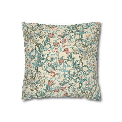 Decorative pillow with floral pattern on a beige background