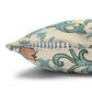 Decorative pillow with floral pattern on a white background